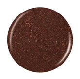 Dark brown Eco Glaze Deep Roots nail lacquer swatch showing a rich, glossy finish with subtle shimmer.